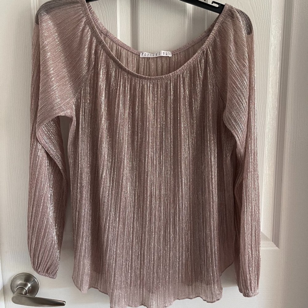 Potter's Pot Sheer Shimmer Blouse Size L